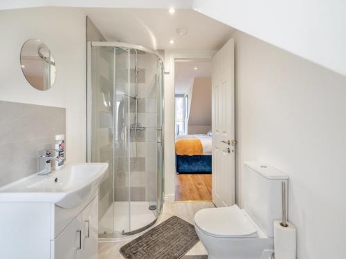 阿布罗斯Apartment Five - Uk44289的浴室配有卫生间水槽和淋浴。