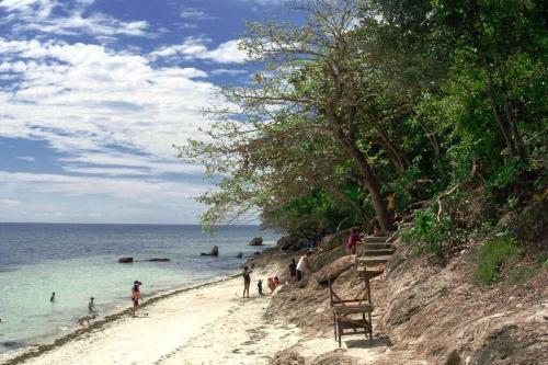 道伊斯Villa Izabella in Panglao Island的一群人,在海边的沙滩上