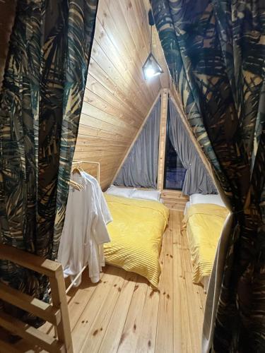 博尔若米Borjomi Story的帐篷内带两张床的房间