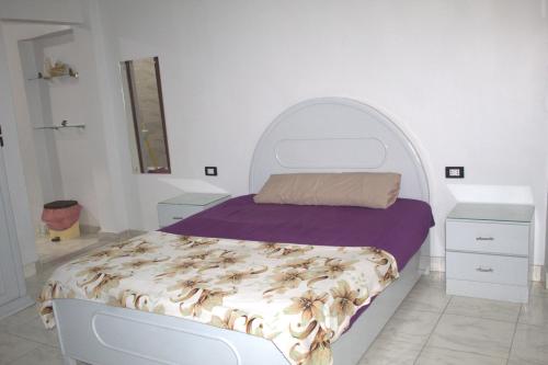 卢克索Abeer Guest House的一间卧室配有床和2个床头柜