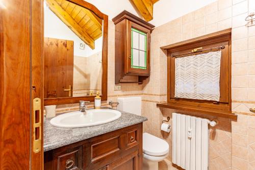 巴多尼奇亚Casa Leonida的一间带水槽和卫生间的浴室