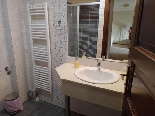 阿拉霍瓦Magnolia的一间带水槽和镜子的浴室