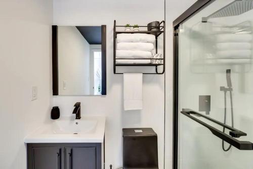 蒙蒂塞洛Unique Escapes - 007 Geodome的白色的浴室设有水槽和镜子