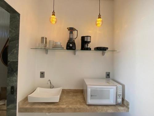 马拉戈日VR Flats的厨房配有水槽和微波炉
