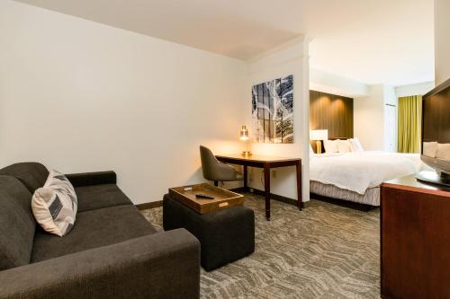 佛罗伦萨佛罗伦萨春季山丘套房酒店的酒店客房设有一张沙发和一张床
