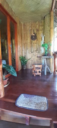 杜马格特Dumaguete Treehouse的铺有木地板的带床垫的客房