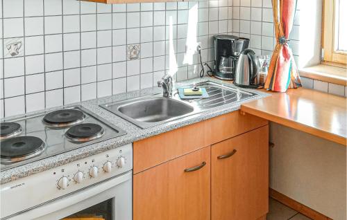 因斯布鲁克2 Bedroom Cozy Apartment In Patsch的厨房配有水槽和炉灶