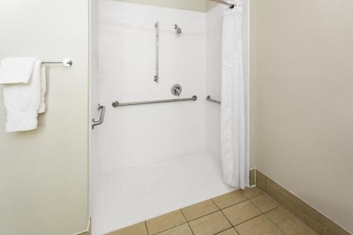 新奥尔巴尼Holiday Inn Express - New Albany的带淋浴和卫生间的浴室