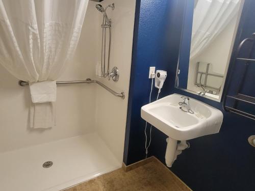 康瑟尔布拉夫斯布罗夫温德姆客栈&套房酒店的一间带水槽、卫生间和淋浴的浴室
