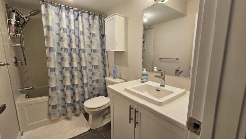 渥太华RB Homes的一间带水槽、卫生间和淋浴的浴室