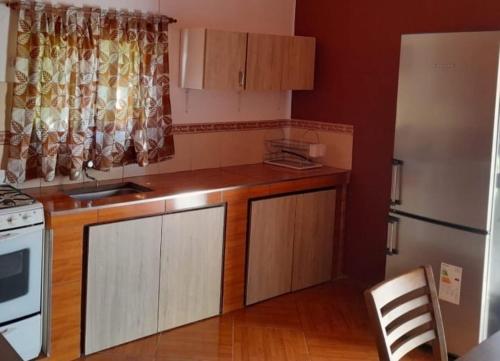 Santa Rosa del ConlaraLos Velitos的厨房配有水槽、炉灶和冰箱