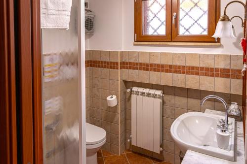 MonticchioAlloggio Gladiolo的一间带卫生间和水槽的浴室