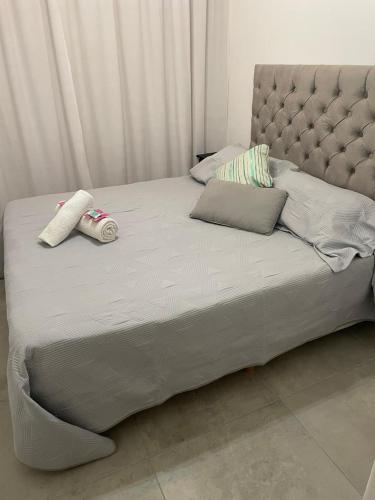 蒙特埃莫索HOTEL SOLEADO MH的一张大床,上面有两个枕头