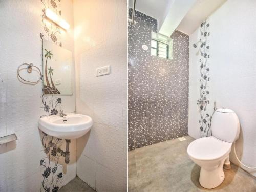 巴加Roseal Water Front的浴室的两张照片,配有卫生间和水槽
