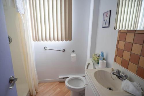 三河城309 Chambre de travailleur Parfaite的白色的浴室设有卫生间和水槽。