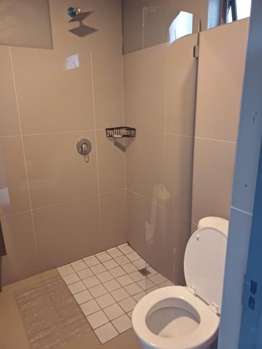 德班16 on Ryde的一间带卫生间和淋浴的浴室