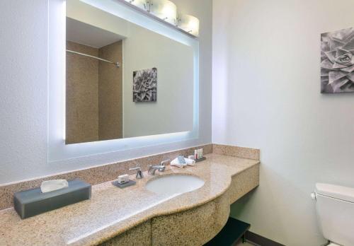 赫斯特沃思堡拉昆塔酒店及套房 - 东北商城的一间带水槽和镜子的浴室
