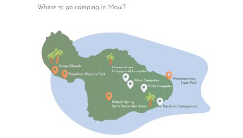 帕依亚Embark on a journey through Maui with Aloha Glamp's jeep and rooftop tent allows you to discover diverse campgrounds, unveiling the island's beauty from unique perspectives each day的加勒比海棕榈树地图