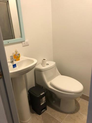 CarmenWilly's Place - Santa Teresa #2的浴室配有白色卫生间和盥洗盆。
