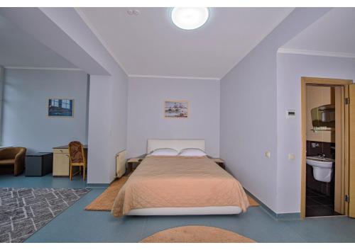PodgortsyOlympic Sport的一间卧室配有一张床,浴室设有水槽