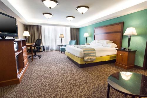 亚特兰大亚特兰大机场德鲁酒店的酒店客房,配有床和电视