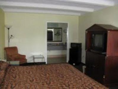 Lewisburg行走马小屋旅馆的一间酒店客房,配有一张床和一台电视