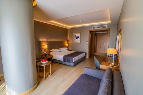 伯萨布尔萨市中心假日酒店的酒店客房,配有床和沙发