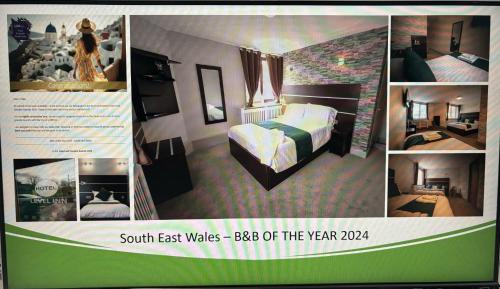 埃布韦尔Level Inn的一张床铺的酒店客房照片拼贴