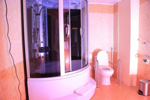 亚的斯亚贝巴Sunland International Hotel的浴室配有淋浴和卫生间。