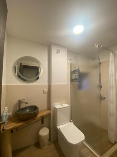西洛卡卢卡Star Dust的一间带水槽、卫生间和镜子的浴室
