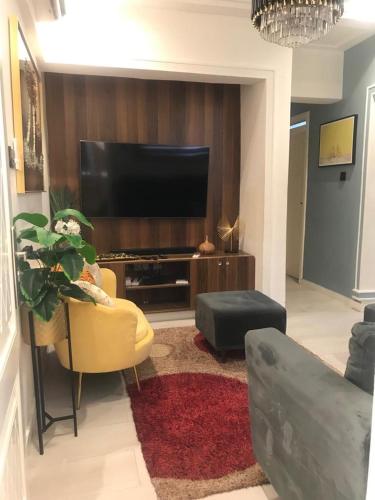 KwedonuPel apartment的客厅配有平面电视和沙发。
