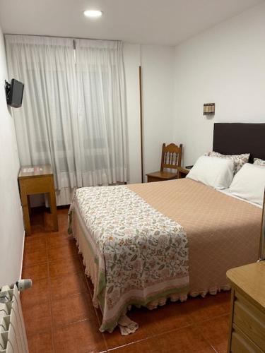 桑坦德麦哲伦酒店的一间卧室设有一张大床和一个窗户。