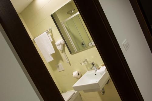 里姆斯克·托普利采Rimske Terme Resort - Vila Sisi的一间带水槽和镜子的浴室
