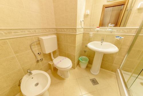 赫尔采格诺维诺维酒店的一间带卫生间和水槽的浴室