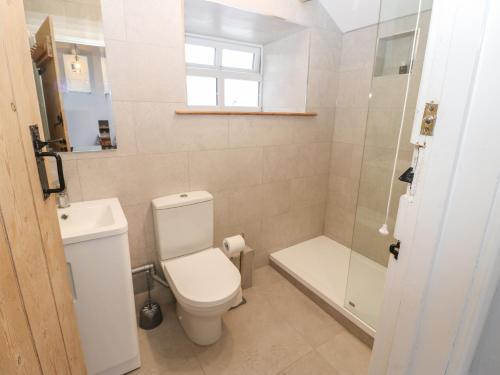 赫克瑟姆Swinhope View的浴室配有卫生间、盥洗盆和淋浴。