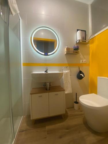 贝纳斯克Work Room - kasasbenas的一间带水槽、卫生间和镜子的浴室