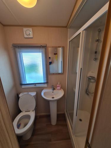 新米尔顿Hoburne Naish CS129的一间带卫生间和水槽的小浴室