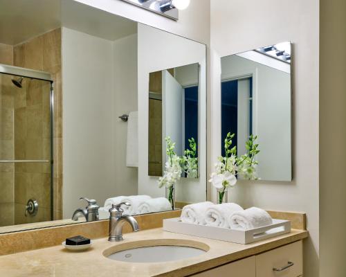 华盛顿AKA 白宫酒店的一间带水槽和镜子的浴室