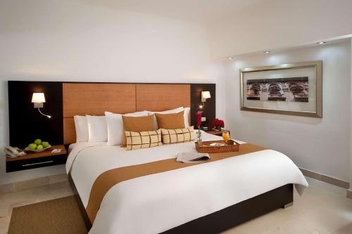 圣多明各圣多明各雷迪森酒店的一间位于酒店客房内的带大床的卧室