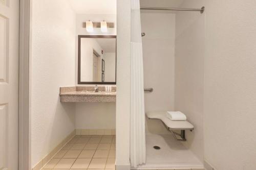 WillmarCountry Inn & Suites by Radisson, Willmar, MN的一间带水槽和镜子的浴室