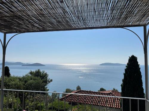 梅加利阿莫斯Villa Athena Skiathos的享有海景。
