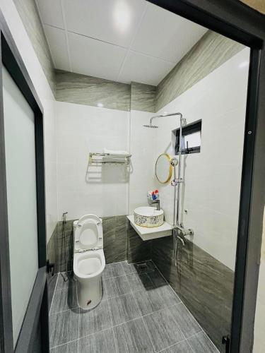 龙川市Golden Hotel的一间带卫生间和水槽的浴室