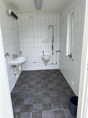 SamuelsbergLøkvollstranda camping As的一间带水槽、卫生间和淋浴的浴室