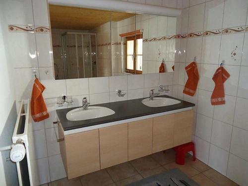 哈斯利伯格Steffelhüs 8-Bettwohnung - b48637的浴室设有2个水槽和镜子