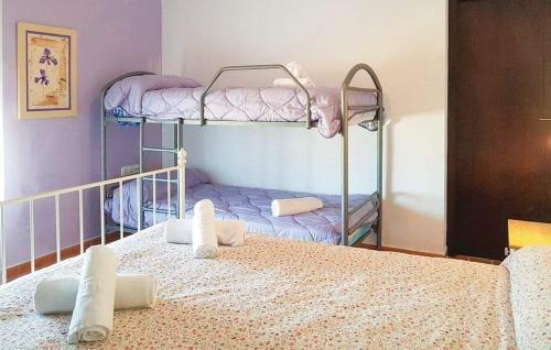 奥尔维拉Las Cormenillas的一间卧室配有两张双层床。