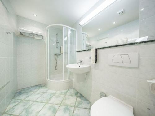 扎科帕内威尔绍酒店的浴室配有卫生间、淋浴和盥洗盆。