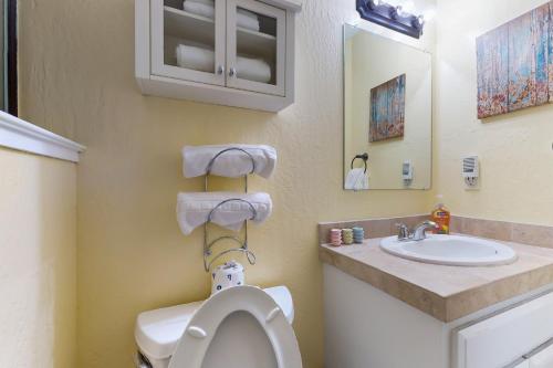 斯德特莱恩Stateline Serenity的一间带卫生间和水槽的浴室