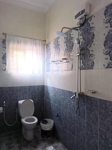 达累斯萨拉姆G & S Executive Lodge的一间带卫生间和淋浴的浴室
