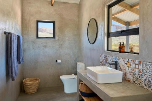 CederbergAlpha Excelsior Guest Farm的一间带水槽和镜子的浴室