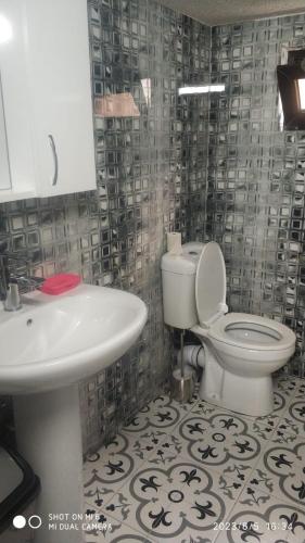 科布列季Family Holiday的浴室配有白色卫生间和盥洗盆。